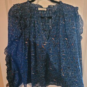 Ulla Johnson Blue Floral Women's Top Size 10